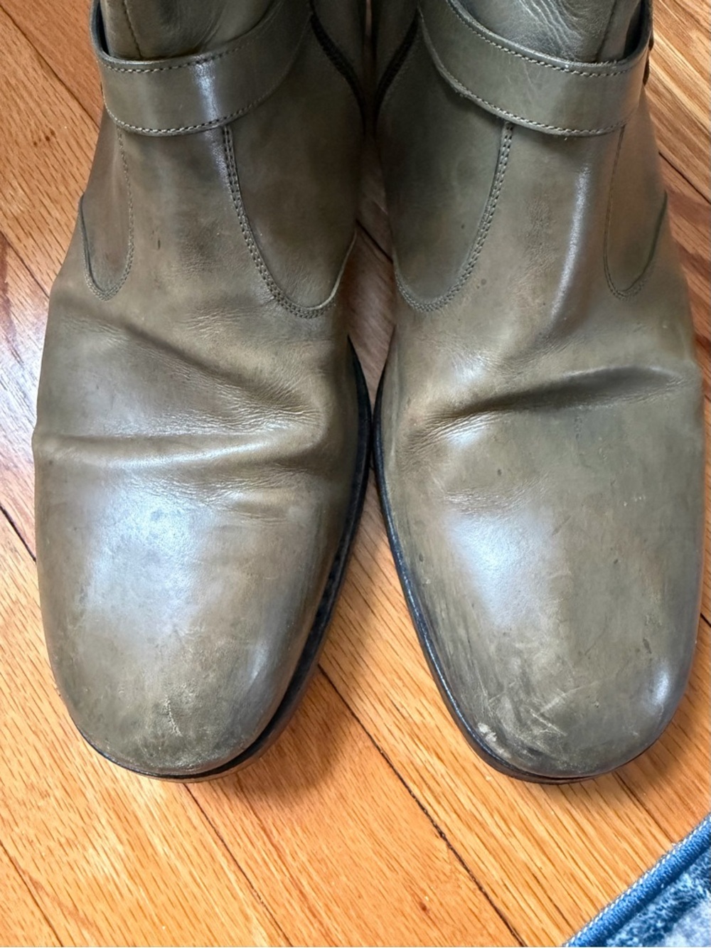 Maison Margiela Light Olive Calf Skin Vibram Sole Men’s Ankle Boots Size EU 45 - Picture 4 of 16